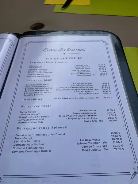 menu 1 of Le Chat qui rêve