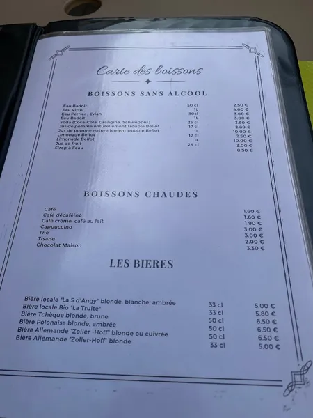 menu 2 of Le Chat qui rêve