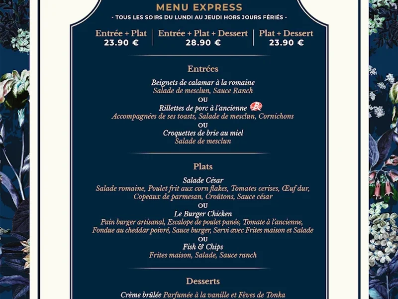 menu 0 of LE CERCLE - RESTAURANT / BRASSERIE