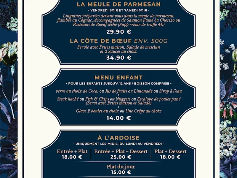 menu 1 of LE CERCLE - RESTAURANT / BRASSERIE
