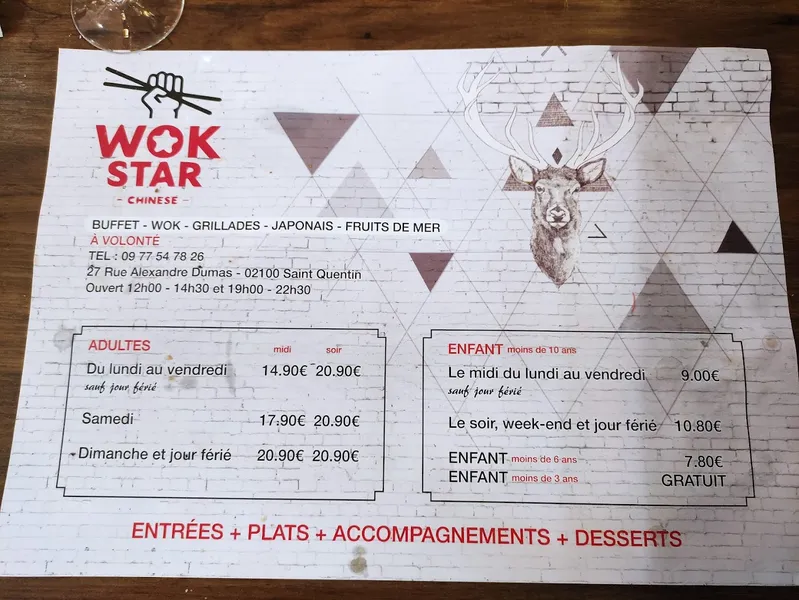 menu 1 of WOK STAR