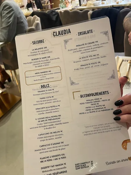 menu 2 of Da Claudia Ristorante - Restaurant Italien