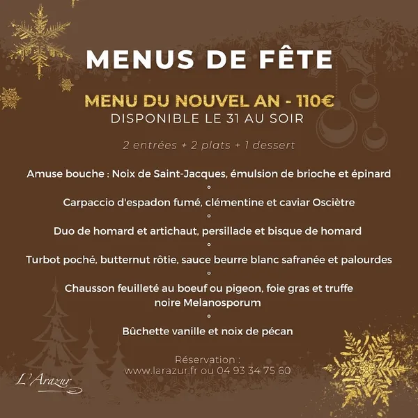 menu 1 of Restaurant L'Arazur
