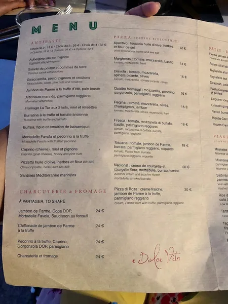 menu 2 of Nacional Trattoria