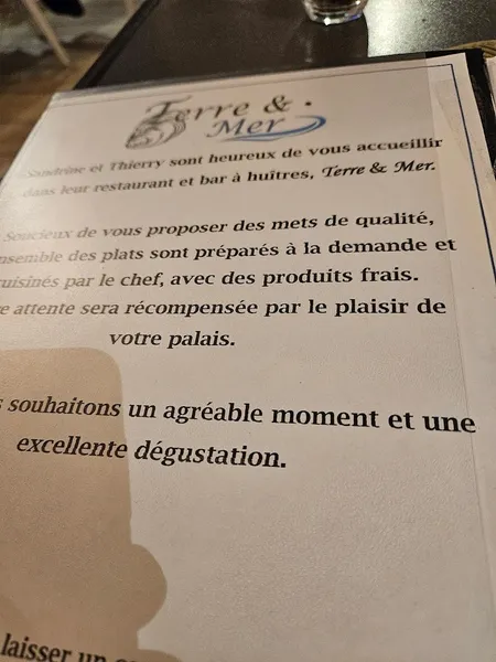 menu 2 of Terre et Mer