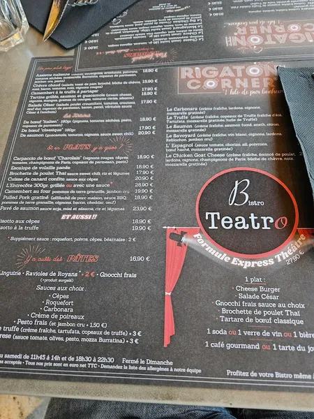 menu 2 of BISTRO TEATRO
