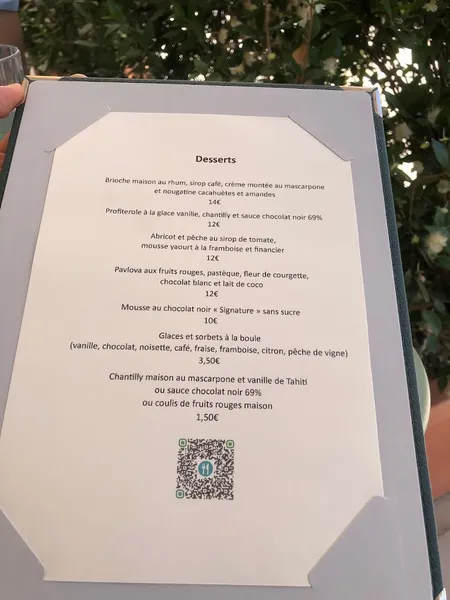 menu 2 of Restaurant Nananère
