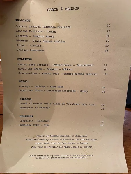 menu 0 of Jeanne