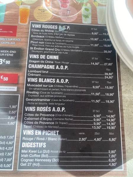 menu 0 of wok 25