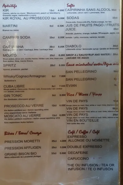 menu 0 of Guarana