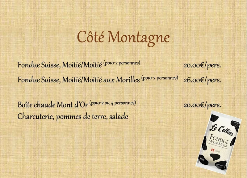 menu 1 of Les 3 Bures