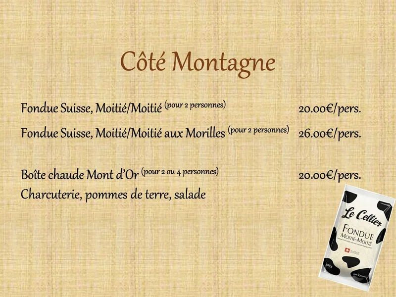 menu 1 of Les 3 Bures