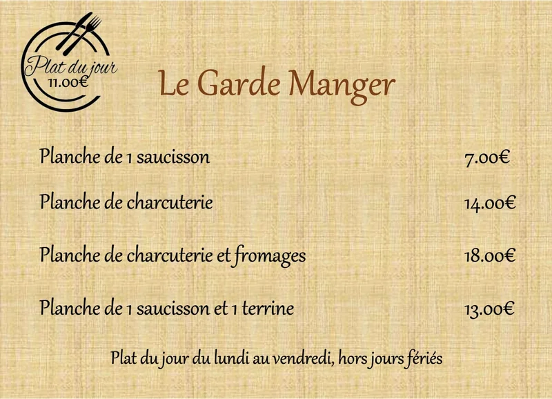menu 2 of Les 3 Bures