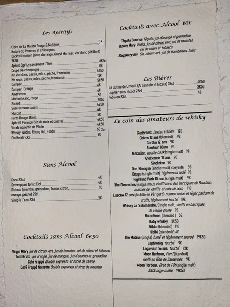 menu 0 of La Table de Léo