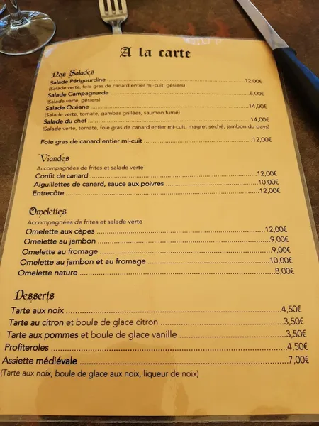 menu 0 of Le Médiéval