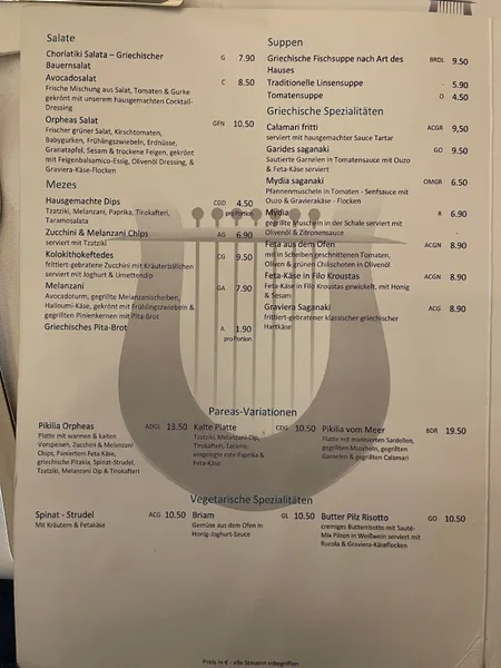menu 1 of Restaurant Orpheas