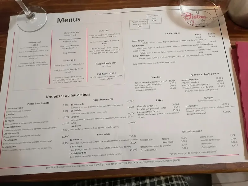 menu 1 of Bistrot du Clos