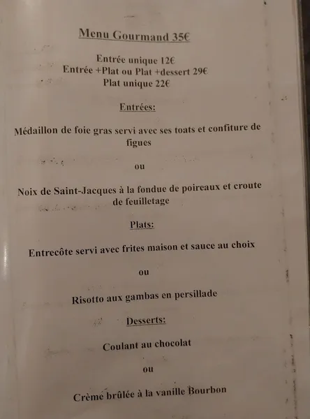 menu 1 of Restaurant Le Bouchon Lyonnais