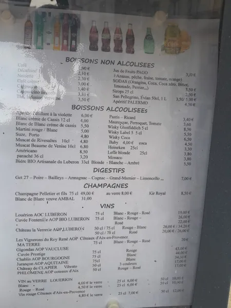 menu 1 of Les Aromates