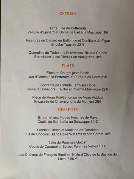 menu 0 of Les L du Moulin