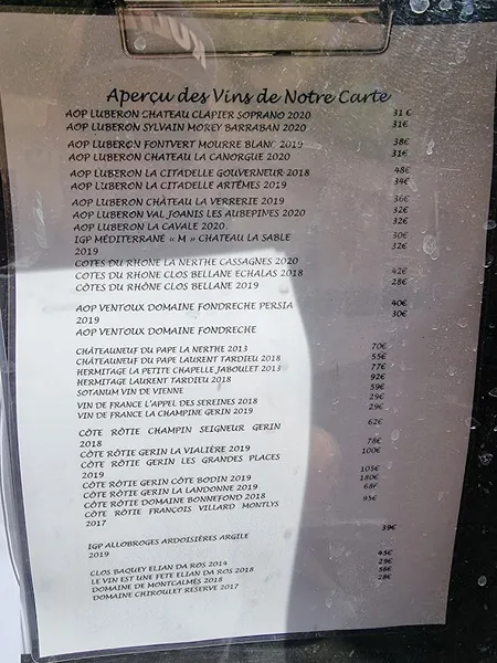menu 2 of Les L du Moulin