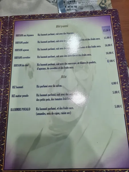 menu 2 of Gandhi