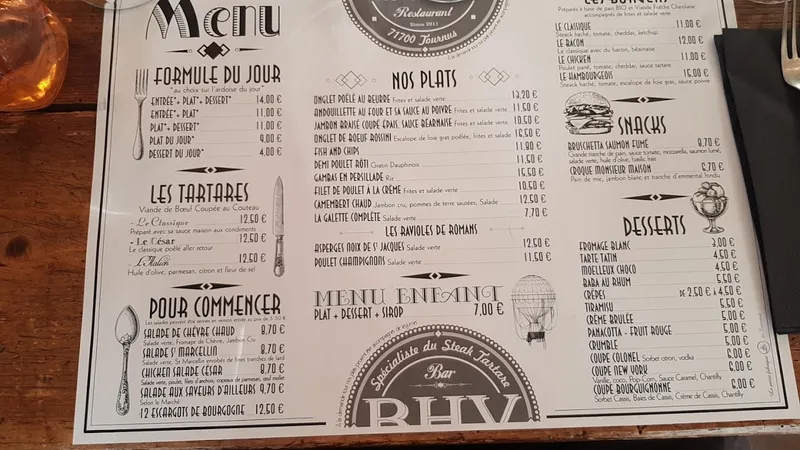 menu 2 of Bar De L'Hôtel De Ville