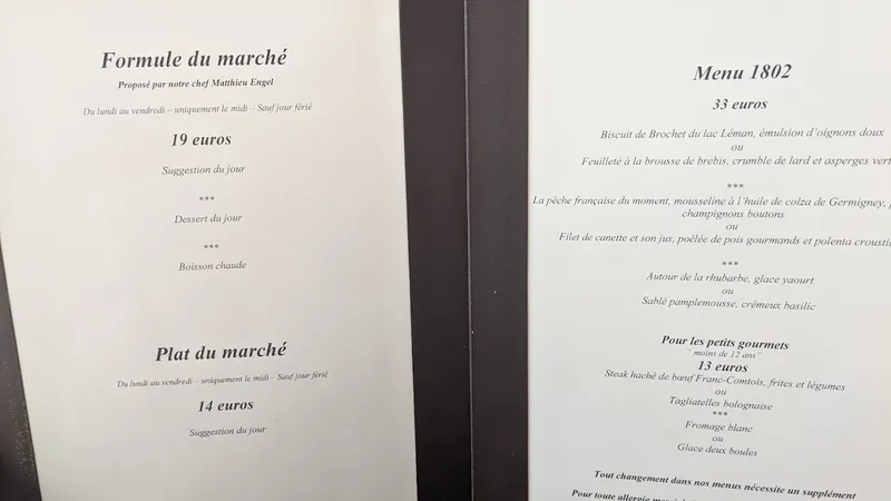 menu 0 of Le 1802