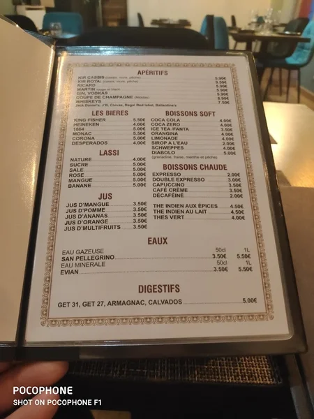 menu 1 of SARTAJ Restaurant indien