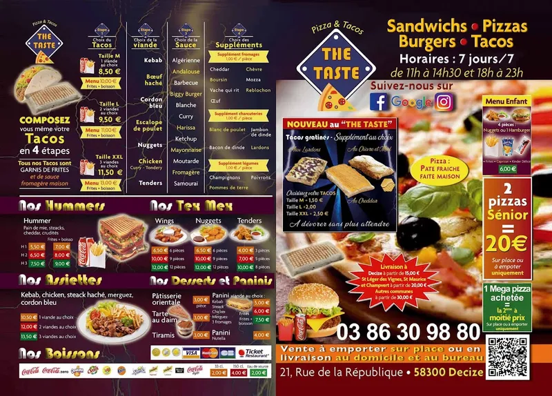 menu 1 of The Taste - Pizza & Tacos (Kebab)