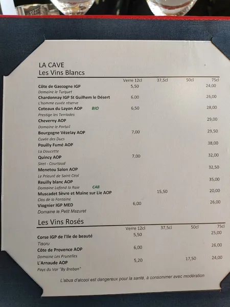 menu 1 of Le Mas des Oliviers