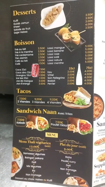 menu 2 of Restaurant Indien Rajastan