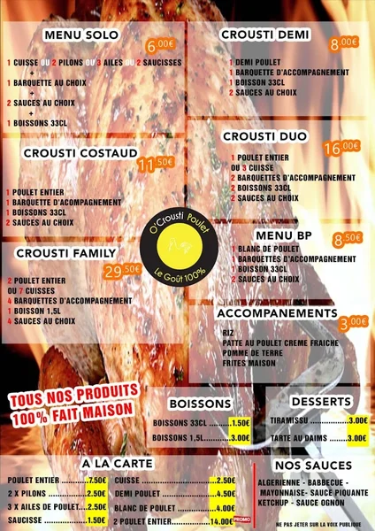 menu 1 of O’Crousti Poulet