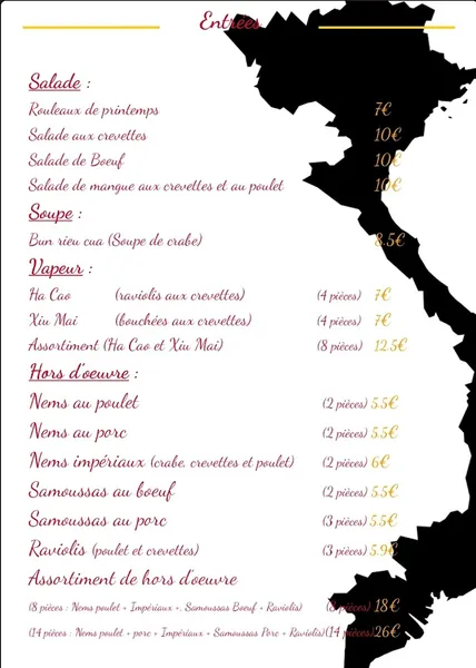 menu 0 of Le Charmant Vietnam