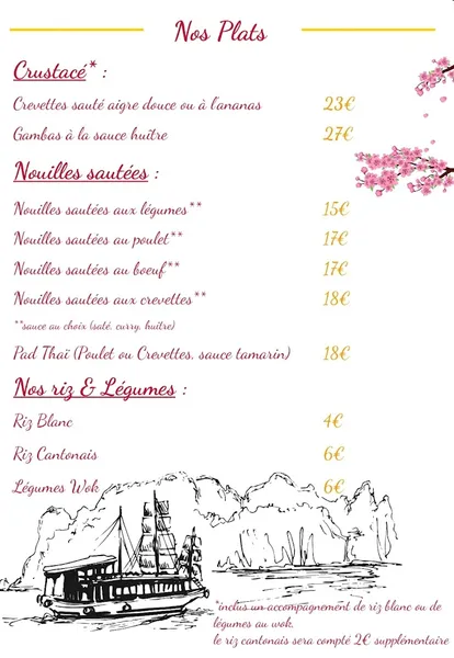 menu 1 of Le Charmant Vietnam