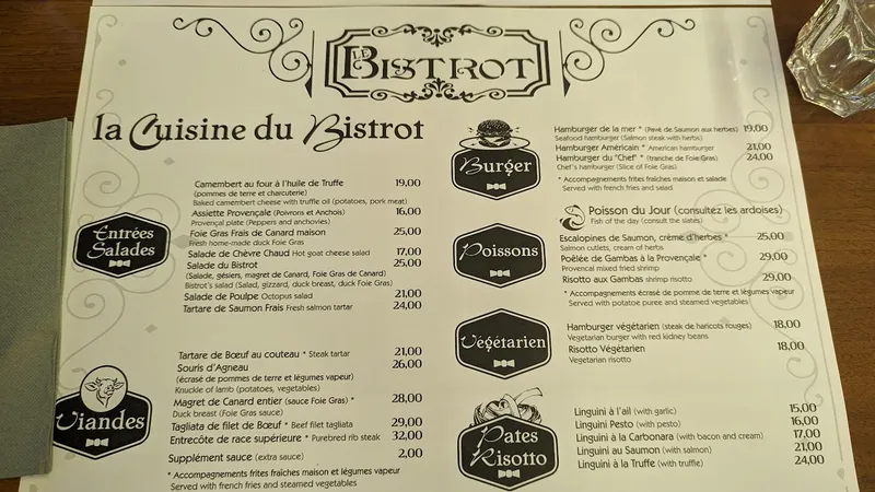 menu 1 of Le Bistrot