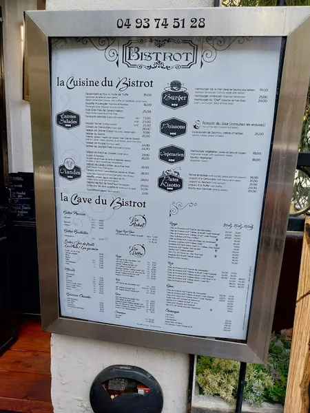 menu 2 of Le Bistrot