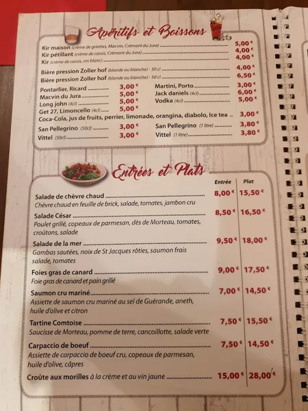 menu 2 of La Clocherade