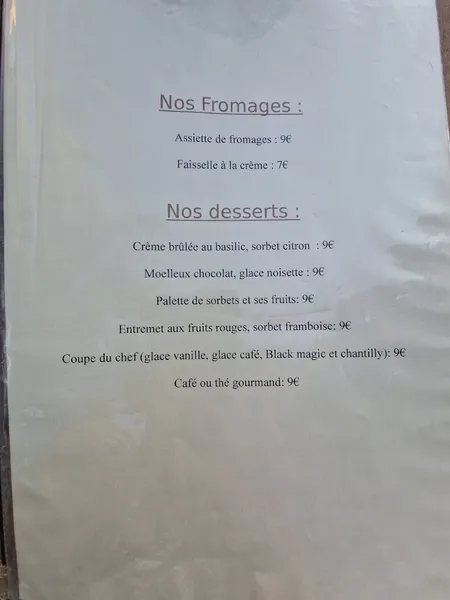 menu 0 of Le Charolles