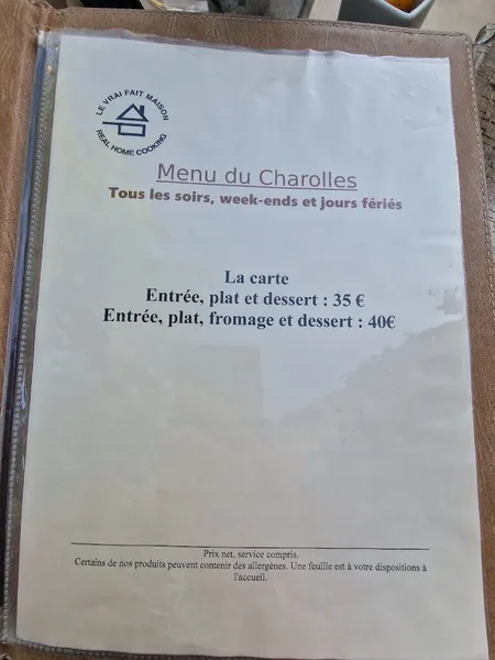 menu 2 of Le Charolles