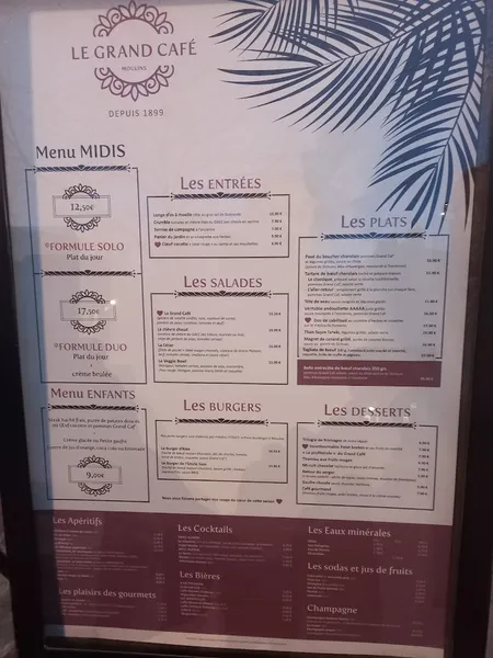menu 2 of Le Grand Café