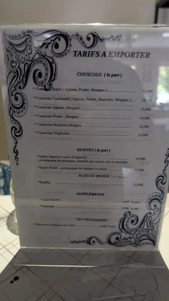 menu 2 of Saveurs et Douceurs Orientales