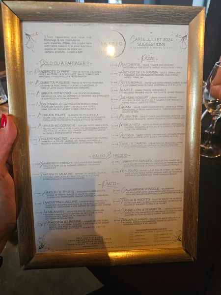 menu 2 of Inizio Ristorante