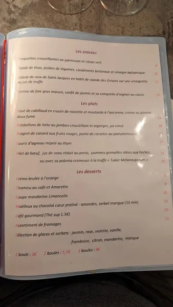 menu 0 of La Taille de Guêpe