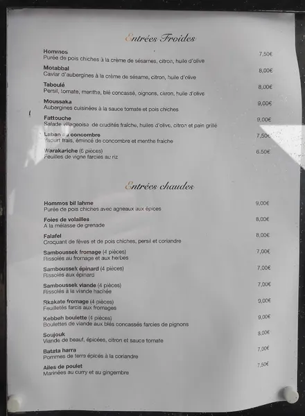 menu 1 of Comptoir Libanais Meylan