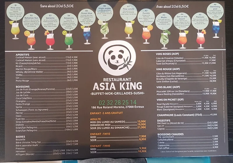 menu 0 of Asia King