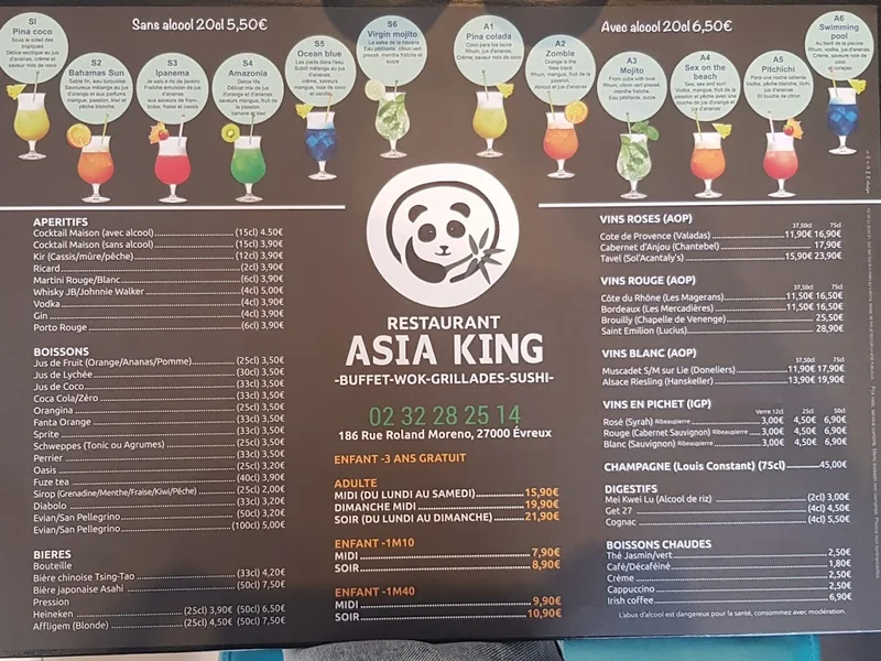 menu 0 of Asia King