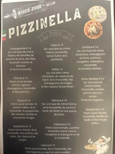 menu 0 of Pizzinella La Baule