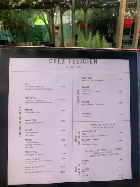 menu 2 of Chez Félicien