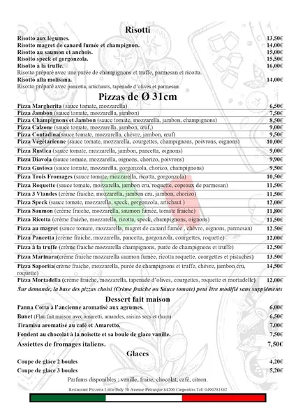 menu 0 of Little Italy